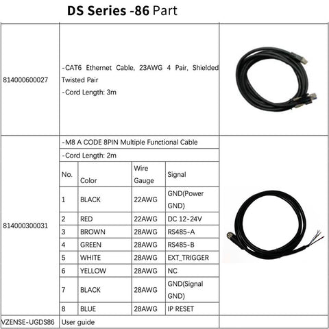 Vzense DS86 & DS87 ToF  3D Cameras - Industrial Grade, High Precision,5m1600*1200