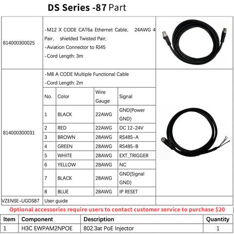 Vzense DS86 & DS87 ToF  3D Cameras - Industrial Grade, High Precision,5m1600*1200