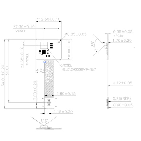 SYNEXENS CS30 MIPI Depth Camera | ToF Technology | Wide Field of View (FoV) H100° x V75°